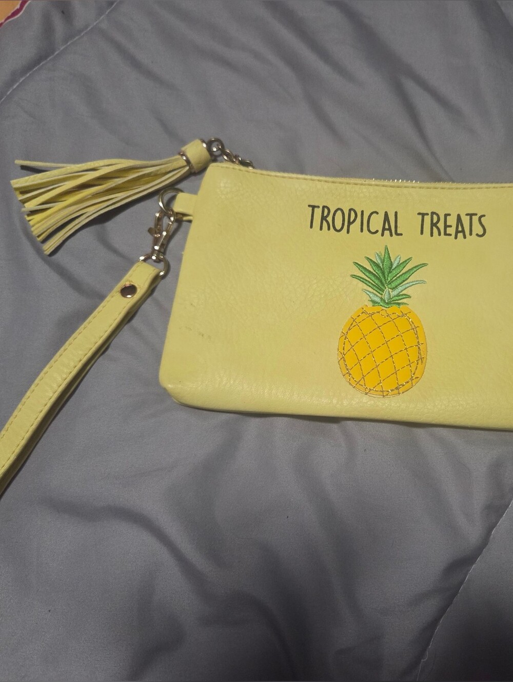 Yellow 'Tropical Treats' Pineapple Wristlet